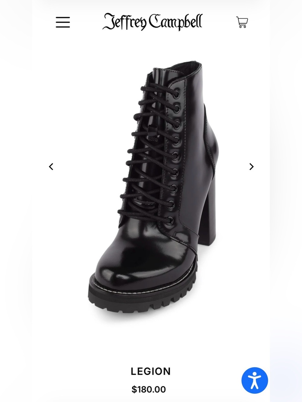 Jeffrey Campbell Legion Glossy Black Lace-Up Heel Boot